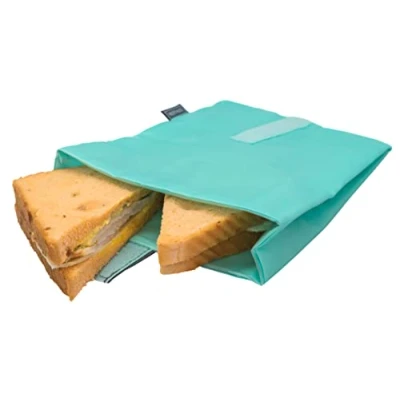 Imagen de NERTHUS FIH 872 Bolsa para Sandwich XL Reutilizable Turquesa ecológica, Adaptable, facil de Limpiar y Apta Lavadora