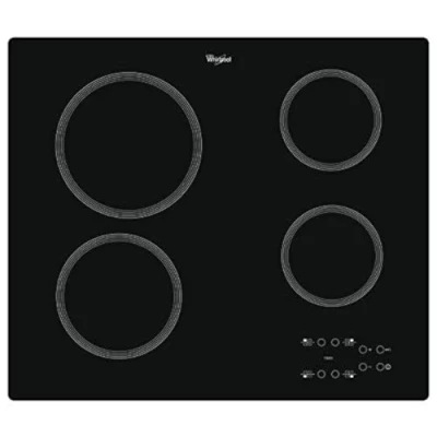 Imagen de Whirlpool AKT 801/NE Integrado Cerámico Negro hobs Placa (Integrado, Cerámico, Negro, Tocar, Parte superior delantera)