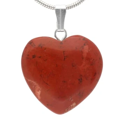 Imagen de Lebensquelle Plus colgante de corazón Jaspe rojo, piedras preciosas 2 x cm, con ojal, jaspe,
