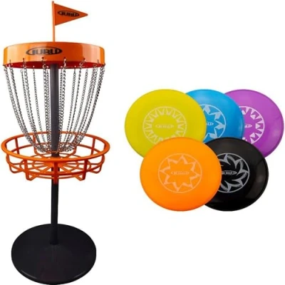 Imagen de Disc Golf Mini Basket Set, Cesta de con 5 Minidiscos, Frisbee para Interiores y Exteriores, 970362