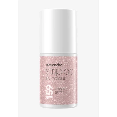 Imagen de alessandro Striplac Esmalte de uñas UV Cheers Glitter Opaco y resistente a los arañazos hasta 15 días Fácil aplicación Tecnología extracción suave Vegano Dorado, 6,5 ml