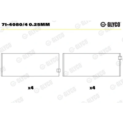 Imagen de GLYCO 71 4080/4 0.25mm Casquillos de Biela FIAT: Ducato III Camión plataforma / Chasis, Furgón, II Furgón