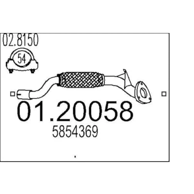 Imagen de MTS 01.20058 Tubo de escape 700 delante para silenciador intermedio OPEL: Corsa D Hatchback
