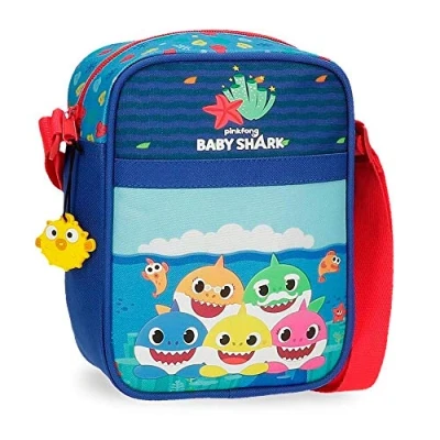 Imagen de Baby Shark, Bandolera Unisex Niños, Azul (Blue), 15x19x10 Cms