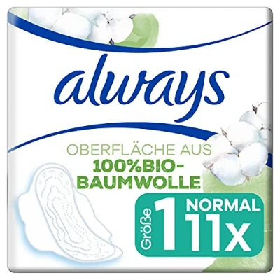 Imagen de Always Ultra Cotton Protection Compresas con alas y superficie (100% algodón orgánico, 11 unidades)