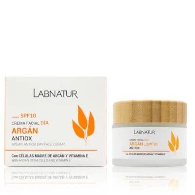 Imagen de Crema Facial Argán 50ml. SPF10. Enriquecida con Células Madre de Argán, Vitamina E y Manteca Karité. Reduce las Arrugas, Aumenta la Firmeza Nutre Piel.