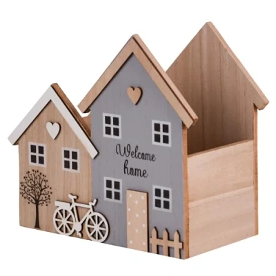 Imagen de UNUS Caja de almacenamiento madera para decoración casas con diseño bienvenida, práctico almacenamiento, elegante pasillo, sala estar y escritorio