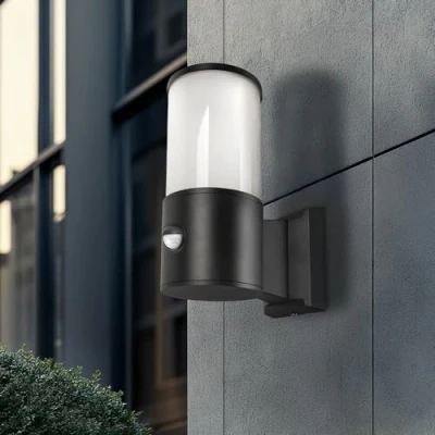 Imagen de Miratic Aplique Pared Exterior IP54 Luminaria E27 Lampara Negra Moderna para Jardín Terraza Balcón Resistente al Agua y Polvo (con sensor de movimiento)