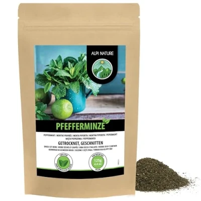 Imagen de hojas de Menta Piperita (125g), hierbabuena cortadas, té secada suavemente, hierbas 100% puro y natural