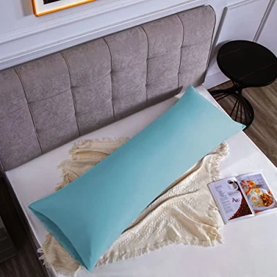 Imagen de Funda de Almohada 100% Microfibra 50 x 135 cm,Fundas Extra Suave Hipoalergénicas Transpirable Azul Claro