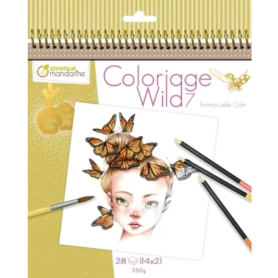 Imagen de Clairefontaine ES Avenue Mandarine GY134C Libro para Colorear Wild 7, Emmanuelle Colin, 28 Dibujos 20 x cm, Papel Certificado PEFC Lápices de Colores, Rotuladores, Acuarela