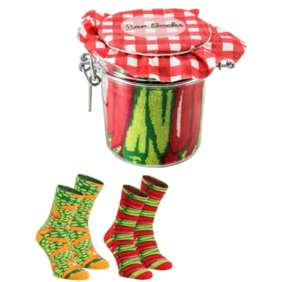 Imagen de Rainbow Socks Mujer Hombre Pimientos y Guisantes en Tarro Calcetines Fantasia 2 Pares Tamaños 36 40
