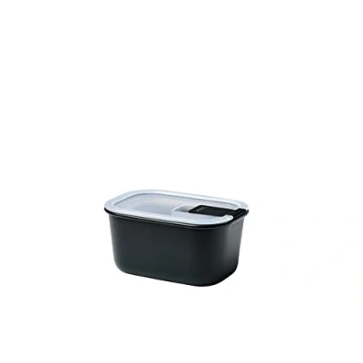 Imagen de Mepal Caja de comida fresca EasyClip almacenamiento con tapa y cierre clic Apto para el microondas, horno congelador Hermético a prueba derrames 450 ml Nordic black