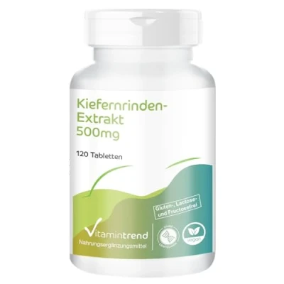 Imagen de Extracto de corteza pino 500mg 120 comprimidos vegano alta dosis con vitamina C Vitamintrend®