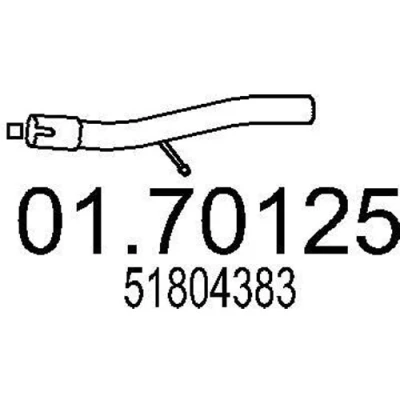 Imagen de MTS 01.70125 Tubo de escape 600 posterior para silenciador