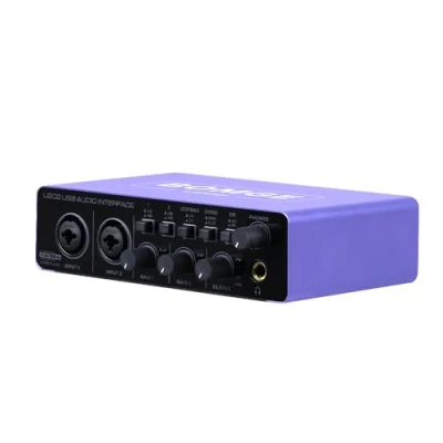 Imagen de BOMGE interfaz de audio USB SOLO con alimentación fantasma XLR/48V, 32 bits/192 kHz alta fidelidad, para mezclador estudio guitarrista, vocalista, podcaster, productor,