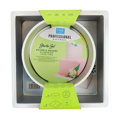 Imagen de PME Conjunto inicial de moldes para pasteles Juego 2 76mm profundidad