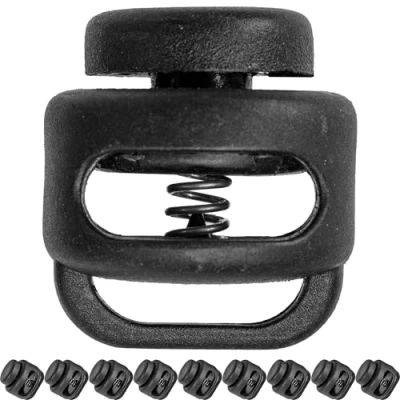 Imagen de tope para cordón, 10 unidades, Negro, cordones de hasta 4 mm diámetro, chaqueta, ropa, mochila, cordón goma, cierre rápido, deslizamiento, Tanka, V4, Ø