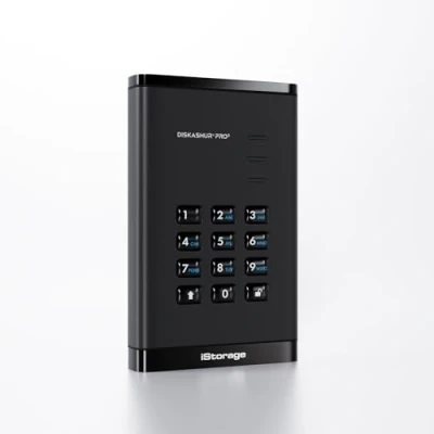 Imagen de iStorage DiskAshur PRO3 HDD de 4 TB Disco Duro portátil Seguro Certificado FIPS Nivel 3 Protegido por contraseña Resistente al Polvo y Agua Cifrado Hardware