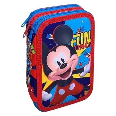 Imagen de CARTOON Estuche escolar con 3 cremalleras, multicompartimento, juego de 44 piezas, colores Giotto, 20 x 13 6 Cm, multicolor, Mickey Mouse