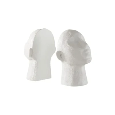 Imagen de Jotex Juego de 2 sujetalibros Decorativos Elegantes y Fuertes, Color Blanco Natural, 16 x 11 22,5 cm