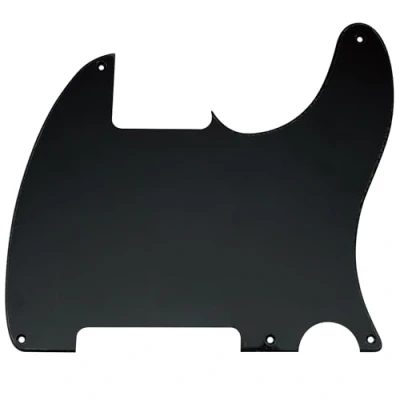 Imagen de Musiclily 5 Agujeros Tele Pickguard Blanco Guitarra Golpeador para Eléctrica Fender American/México Vintage 50s Esquire, 1 capa Negro
