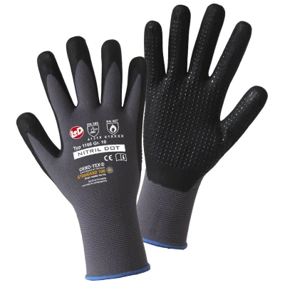 Imagen de L+D 1166 8 Guantes de protección gris, negro Nylon, Elastano