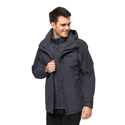 Imagen de Jack Wolfskin Romberg Chaqueta 3 en 1, Hombre, ébano, XXL