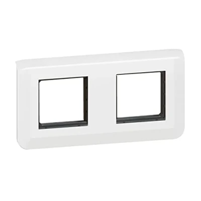 Imagen de Legrand Placa Mosaic con soporte para 2 x módulos de montaje horizontal blanco