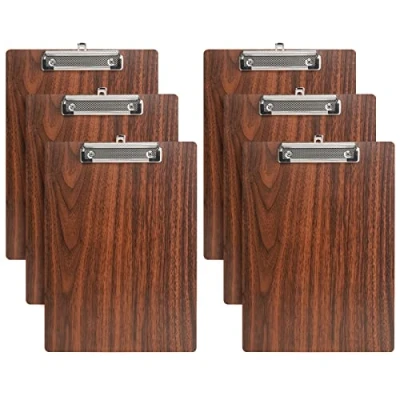 Imagen de A5 Portapapeles de Madera con Pinza,6 Piezas Agujero Colgante,A5 Clipboards Tablero Escritura