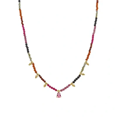 Imagen de LUXENTER Collar de Turmalina Multicolor acabado en oro amarillo 18k Baim