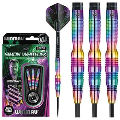Imagen de WINMAU Simon Whitlock 3: 24g Set de Dardos Punta Acero Tungsteno con Vuelos and Ejes (Tallos)