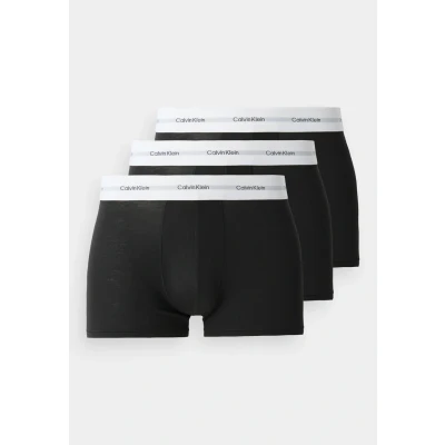 Imagen de Calvin Klein Calzoncillos bóxer Hombre Pack de 3 Trunks con logotipo en la cintura, Negro (Black, Black, Black), M