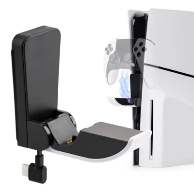 Imagen de NiTHO Mini Cargador para PS5 y Edge Mando, Soporte Plegable Compatible con Playstation 5 Slim, Base de Carga Consola Slim (2023) Solo