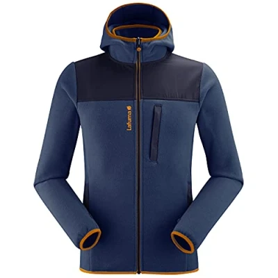 Imagen de Lafuma Silken F zip M Chaqueta Polar para Hombre Tejido Cálido y Transpirable Senderismo, Trekking, día a Azul/Amarillo