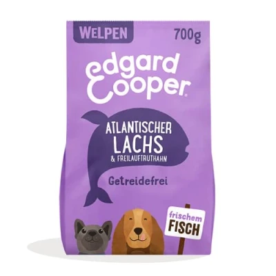 Imagen de Edgard &amp; Cooper Pienso Cachorros Comida Seca Natural Sin Cereales 700g Salmón y Pavo Frescos, Fácil de digerir, Alimentación Sana Sabrosa equilibrada