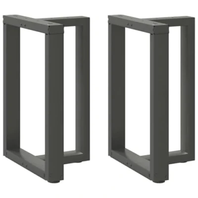 Imagen de vidaXL Patas de Mesa Comedor en Forma T 2 uds Acero Antracita, Pata Mesa, Metal, Mueble, Muebles