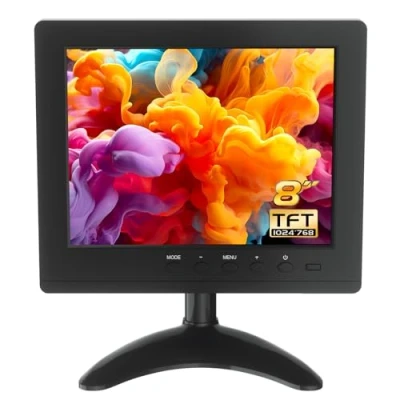 Imagen de WHOLEV 8 Pulgadas CCTV HDMI Monitor, TFT LCD Pantalla Portable Monitor Full HD 1024x768 AV/VGA/HDMI/BNC Earphone Entrada para la cámara de vigilancia Seguridad, by