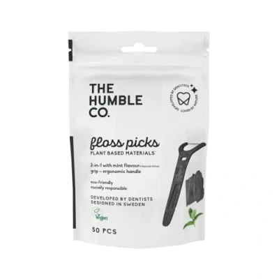 Imagen de THE HUMBLE CO. Floss Picks Charcoal 50 unidades