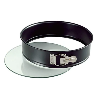 Imagen de ORIGINAL KAISER Crystal Baking Molde Redondo Quiche con Base de Cristal, Negro, 28 cm