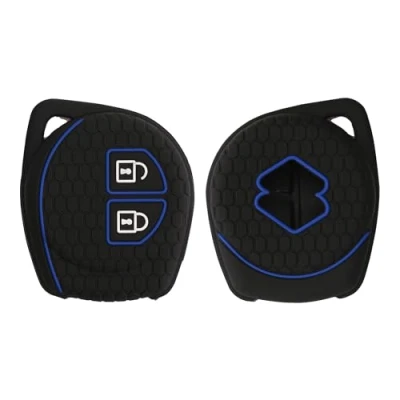 Imagen de kwmobile Funda Compatible con Suzuki Llave de Coche 2 Botones Carcasa Protectora Silicona para Case en Azul/Negro Mate