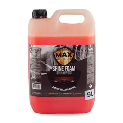 Imagen de MAX DETAIL LAB Shine Foam 5L Champu Espuma Activa PH Neutro para Lavado Coche, Acabado Brillante, Jabon Concentrado, Kit Limpieza Exterior Detailing Profesional Coche Moto 5 Litros