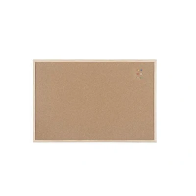 Imagen de BoardsPlus Tablero de corcho 90 x 60 cm con marco madera, 6 chinchetas