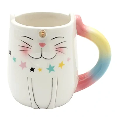 Imagen de Dekohelden24 Taza de café cerámica Diseño unicornio gato Tamaño: 10 x 7 cm aprox. Capacidad: 300 ml