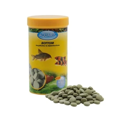 Imagen de AQUARIS Pastillas Inferiores para Peces de Acuario Crecimiento Saludable y un fortalecimiento del Sistema inmunológico en 220 Unidades 150 g 250 ml