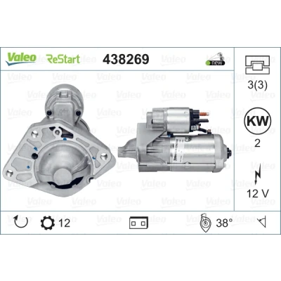 Imagen de VALEO 438269 Motor de arranque 12 2 NEW STOP&amp;START ORIGINAL PART RENAULT: MEGANE 3, 3 Grandtour, GRAND SCENIC