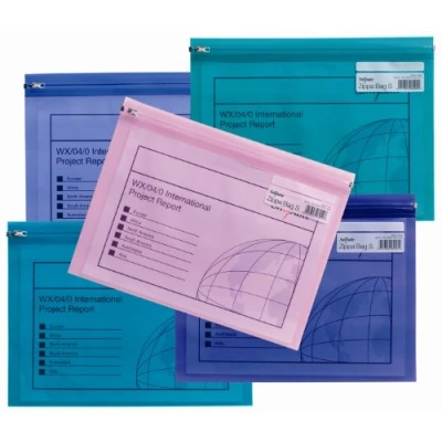 Imagen de Snopake Zippa Bag &#039;S&#039; Bolsa con cierre por cursor (5 unidades, A5, 255 x 190 mm), diseño transparente, multicolor
