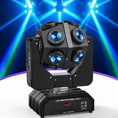 Imagen de UKing 150W RGBW luz de cabeza móvil, 12 cuentas lámpara LED Foco con DMX512, escenario control sonido, fiesta para Navidad, Halloween, DJ, bar, cumpleaños, discoteca