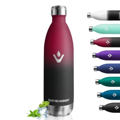 Imagen de Botella Termica 1L, de Agua Reutilizable con Doble Aislamiento, Cantimplora Acero Inoxidable sin BPA, A Prueba Fugas, Termo para Niños, Escuela, Oficina, Gimnasio y Deporte​
