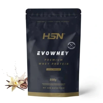 Imagen de HSN Evowhey Protein Sin Edulcorantes Vainilla y Café 500g = 17 Tomas por Envase Concentrado de Proteína Suero 100% Whey Concentrate No GMO, Vegetariano, Gluten ni Soja